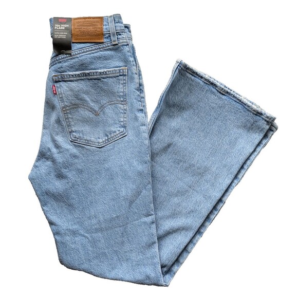 Levis Womens 70s High Flare Jeans Light Blue Size 29x32 NEW - Picture 11 of 11